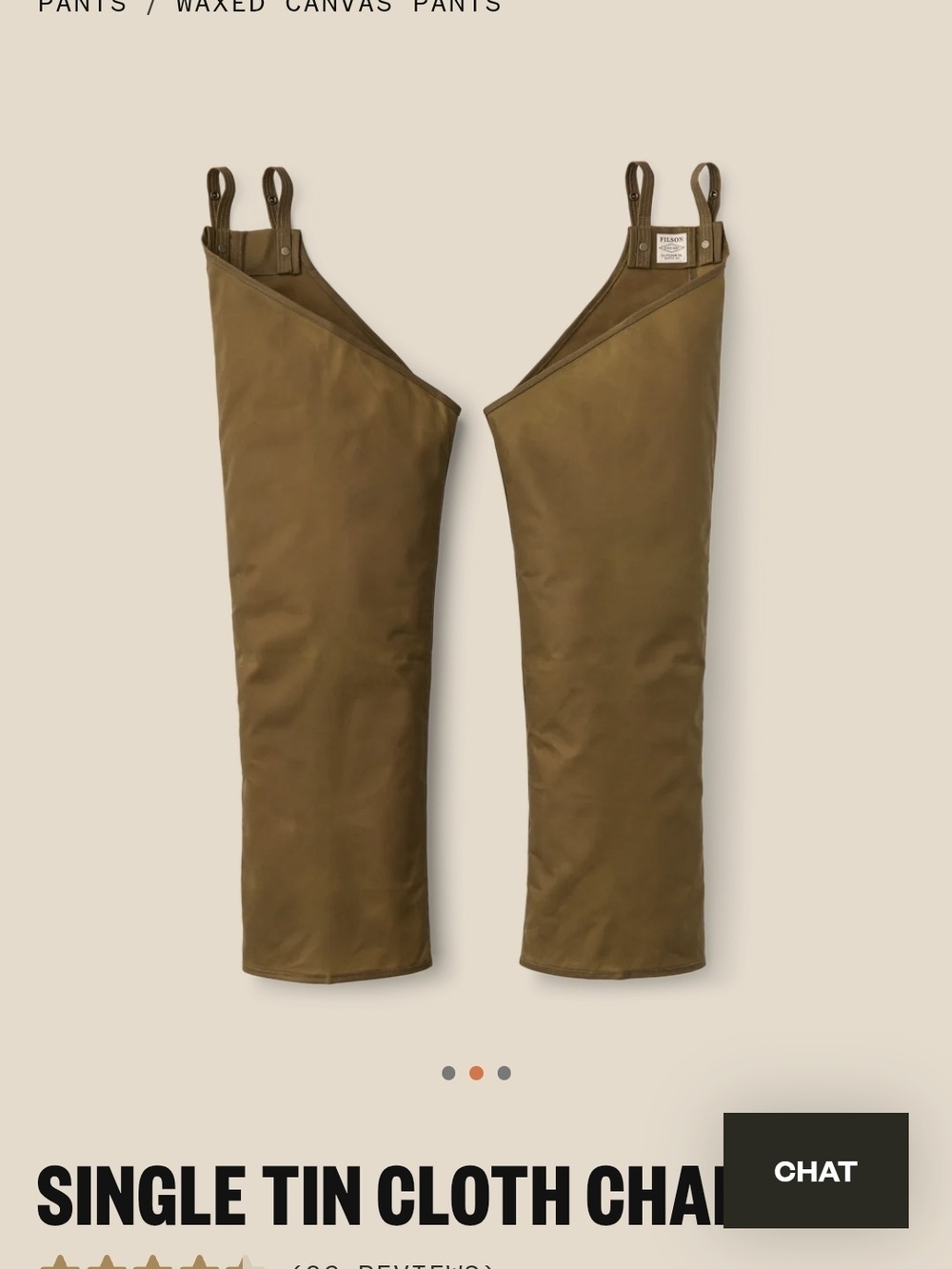 Waxed Canvas Men’s Chaps - Brown